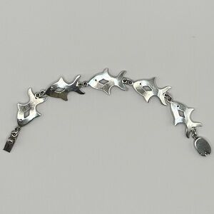 Vintage 1980’s 925 Sterling Silver Fish Bracelet